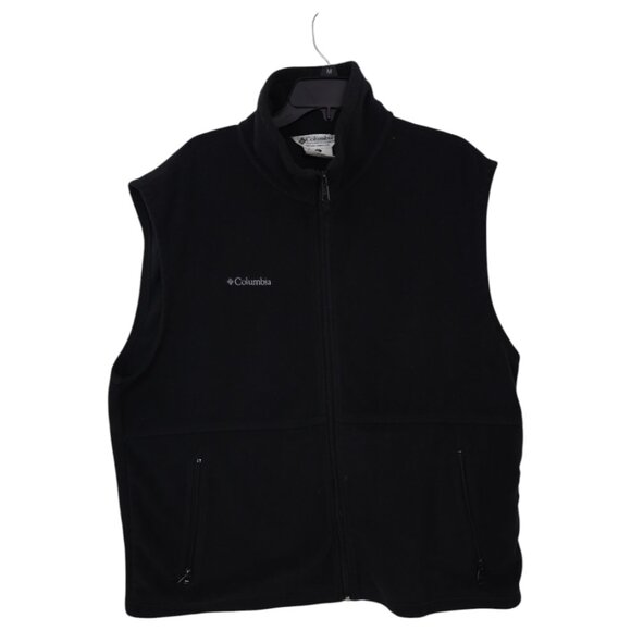 Columbia Cathedral Peak Vest Mens‎ XL Black Fleece Sleeveless Mock Neck Full Zip - Picture 1 of 8